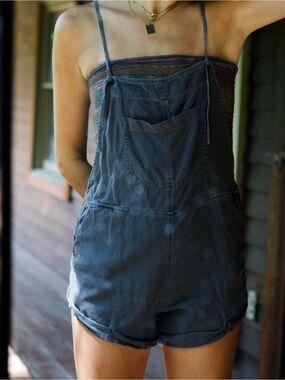 Billabong Overall Romper, Size Medium, Gray
